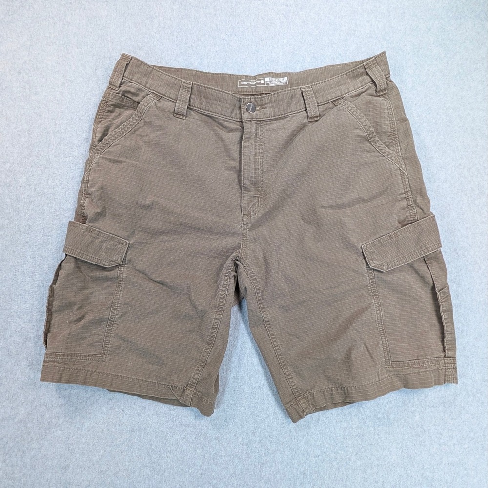 Carhartt Force Relaxed Fit Ripstop Cargo Work Shorts Brown Mens 38 BS3543-M